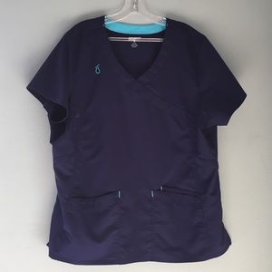 Navy blue scrub top